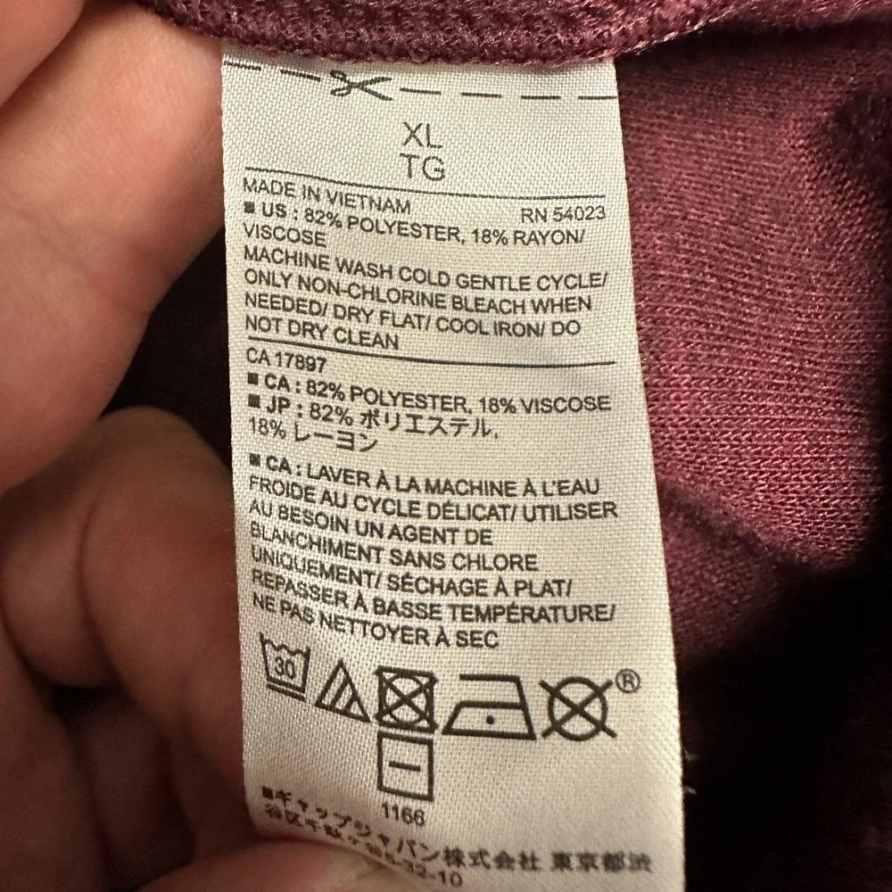 Banana Republic Mens‎ Sweater XL Maroon 1/4 Zip Pullover Knitted Long Sleeve